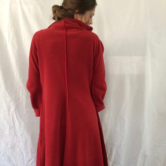 Oversize fleece coat. Locally made by designer Basia in Woodstock, NY. - Picture 2 of 2